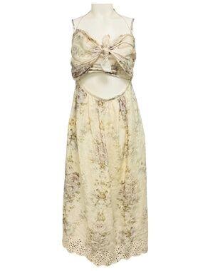 Zimmermann | Dresses | New Zimmermann Size Us 46 Small Tuck Chain Print  Midishirtdress Cream | Poshmark